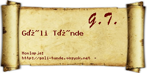 Gáli Tünde névjegykártya